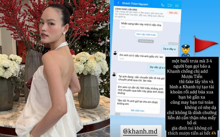 Tuyết Lan lên tiếng cảnh báo khi có người mạo danh cố tình nhắn tin bạn bè, người quen của cô để vay tiền. Ảnh: FBNV