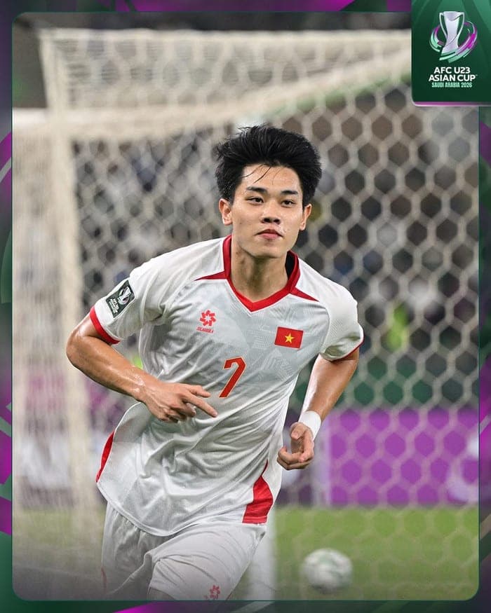Truyền thông Hàn Quốc đã dành những lời khen đặc biệt cho tiền đạo Đình Bắc sau chiến thắng lịch sử 1-0 của U23 Việt Nam trước U23 Saudi Arabia. Ảnh: AFC