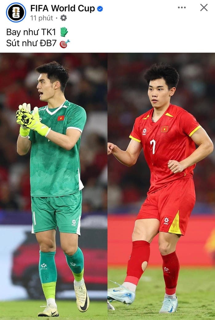 Tiền đạo Đình Bắc đã được FIFA ngợi ca khi U23 Việt Nam thắng U23 Saudi Arabia. Ảnh: FIFA