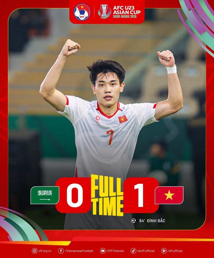 U23 Việt Nam thắng U23 Saudi Arabia. Ảnh: VFF