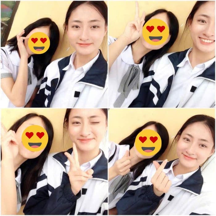 Nét đẹp trong trẻo của Lương Thùy Linh khi mặc đồng phục. Ảnh: FBNV