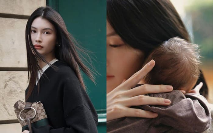 Hà Tuệ đã phẫu thuật sau khi sinh con đầu lòng. Ảnh: Weibo