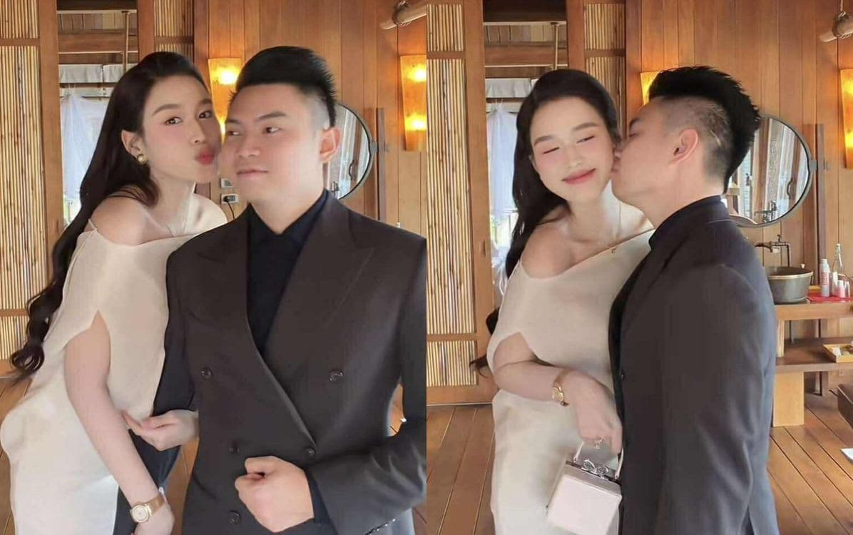 Hoa hậu Đỗ Thị Hà được ông xã Viết Vương hôn tình tứ