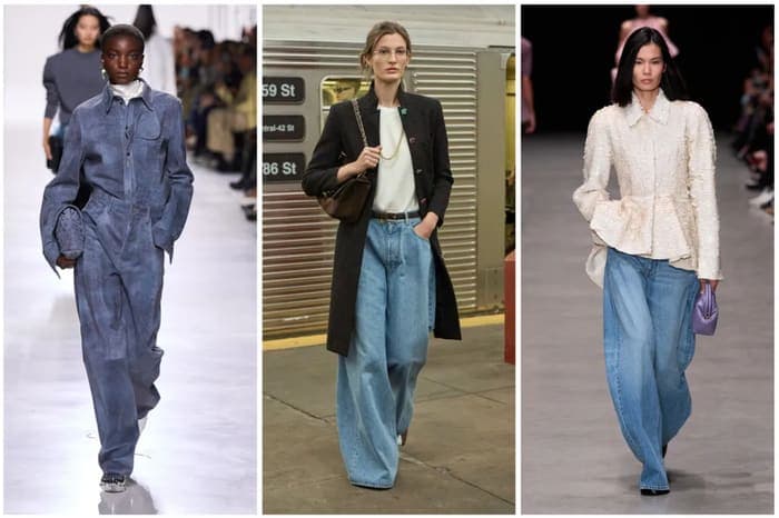 Quấn jeans ống rộng vừa thoải mái vừa thanh lịch. Ảnh: marieclaire