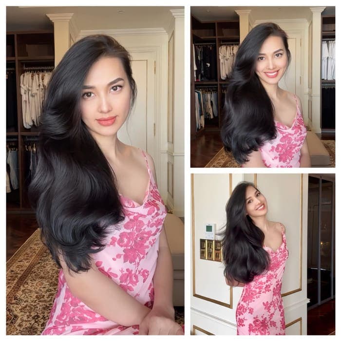 Trên trang cá nhân, cô còn chia sẻ về các sản phẩm chăm sóc tóc để khắc phục tình trạng rụng tóc, sở hữu mái tóc dày bóng khỏe.