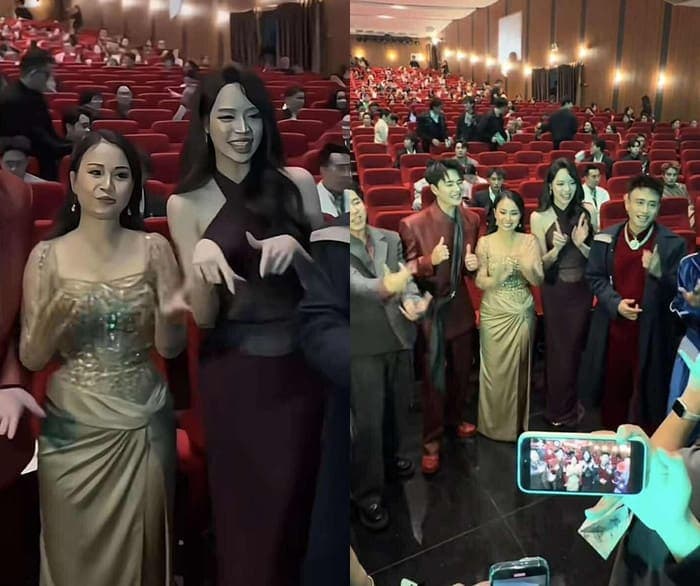 Hoa hậu Thanh Thủy 'rủ' đàn chị Cẩm Ly cùng quay clip bắt trend.