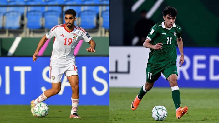 Nếu không có bất ngờ lớn xảy ra, U23 UAE (áo trắng) sẽ là đối thủ của U23 Việt Nam ở tứ kết. Ảnh: AFC
